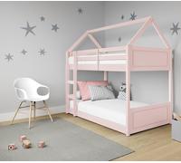 Miller Kids Wooden House Bunk Bed Home Detail Pink Single