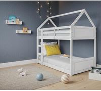 Miller Kids Wooden House Bunk Bed Home Detail White Single