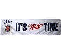 MILLER LITE beer flag it's miller time 2x8ft banner man cave