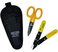 Miller MA01-7000 Kit, FO 103-T-250-J 3-Hole Fiber Optic Cable Stripping Tool and KS-1 Kevlar Scissors, Easily Portable Tool Set with Belt Clip Pouch for Professionals
