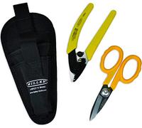 Miller MA01-7001 Kit, CFS-3 3-Hole Fiber Optic Cable Stripping Tool and KS-1 Kevlar Scissors, Easily Portable Tool Set with Belt Clip Pouch for Professional Electricians, Technicians, and Installers