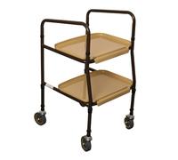 Millercare Mobility Trolley, Sturdy Walking Frame with Tray, Enhanced Personal Item Carrying Solution, Walking Device, Mobility Trolley with Trays and Wheels | Brown