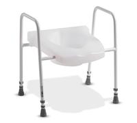 Millercare Toilet Seat and Frame - Comfortable & Secure Support for Seniors - Lightweight & Portable Design - Adjustable Height & Non-Slip Ferrules - Perfect for Elderly & Hip Surgery Recovery