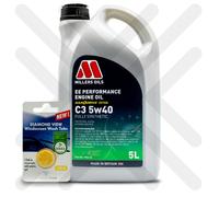 Millers EE Performance C3 5W-40 5 Litre Fully Syn Engine Oil + 5L SCREENWASH TAB