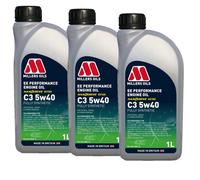 5w40 Fully Synthetic Engine Oil Millers EE Performance 5w 40 C3 3x1L