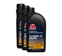 Millers Oils Classic 4T 20W-50 Mineral Motorcycle Engine Oil Api Sg, Sf, Se 3X1L