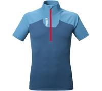 Millet - Lightweight, breathable mountaineering T-shirt with half-zip collar - Kamet Zip SS M Coronet Blue Saphir for Men in Recycled Polyester - Size XL Blue XL