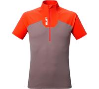 Millet - Lightweight, breathable mountaineering T-shirt with half-zip collar - Kamet Zip SS M Paprika Pepper for Men in Recycled Polyester - Size M - Orange Orange M