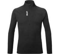 Millet - Lightweight, breathable stretch mountaineering T-shirt with half-zip stand-up collar - Kamet Zip LS M Black for Men in Recycled Polyester - Size S Black S
