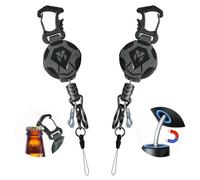 Milletech 2 Pack Heavy Duty Retractable Keychain with Magnetic, Tactical ID Badge Holder Reel, Sturdy and Durable Key Chain with 31.5” Steels Retractable Cord, Key Ring and Lobster Claw Clasp, 9.0oz