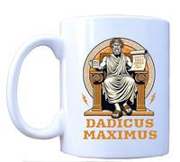 Millhouse Prints Dadicus Maximus Funny Dad Mug - Greek Mythology Father’s Day Mug - Coffee Cup with Dad Jokes Design - Novelty Cup for Husband, Grandpa, Father Figure - 11oz Ceramic