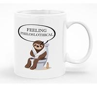 Millhouse Prints Feeling Philoslothical Sloth Mug - Cute and Funny Ceramic Coffee Cup with Pun Based Joke