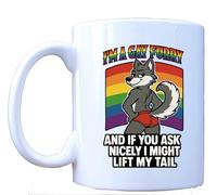 Millhouse Prints Gay Furry Pride Mug - Rainbow Flag Furry Fox Design - Funny LGBTQ+ Coffee Cup with Sass