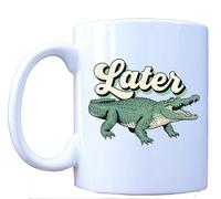 MILLHOUSE PRINTS Later Gator Mug - Funny Retro Alligator Coffee Cup - Vintage Style Southern Humor Drinkware
