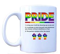 MILLHOUSE PRINTS Pride Rainbow Meaning Mug - Queer Strength Coffee Cup - LGBTQ Empowerment Design