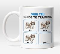Millhouse Prints , Shih Tzu Training Guide Design, Dog Lover Gift, Birthday, Ceramic Mug, 11oz, White, Dishwasher and Microwave Safe