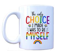 MILLHOUSE PRINTS The Only Choice I Made was to Be Myself Mug - Rainbow LGBTQ+ Coffee Cup - Pride Statement Drinkware