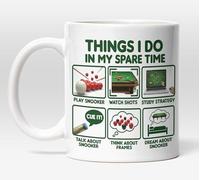 Millhouse Prints Things I Do in My Spare Time Snooker Mug - Snooker Player Coffee Cup - Cue Sports Enthusiast - 11oz Ceramic