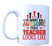 MILLHOUSE PRINTS This is What an Awesome Piano Teacher Looks Like Mug - Music Teacher Gift - Piano Instructor Present - 11oz White Ceramic Coffee Cup