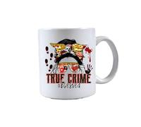 MILLHOUSE PRINTS True Crime Obsessed Fan Mug, Colourful Graphic Coffee Cup, Unique Mug for True Crime Lovers,