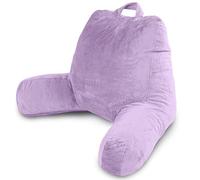 Milliard Reading Pillow with Shredded Memory Foam, Large Adult Backrest with Arms, Back Support for Sitting Up in Bed with Washable Cover (Sit up Pillow) (Lavender)