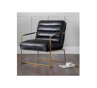 Millie Black Faux Leather Accent Chair with Gold Legs Gold