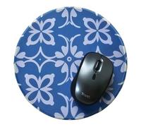 Millie & Boo Non-Slip Microfibre Mouse Mat - 22cm Diameter, 2mm Thick, Perfect Mouse Pad & Desk Organiser for Women Working from Home… (Blue Tile)