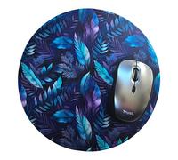 Millie & Boo Purple Leaf Flowers Non-Slip Microfibre Mouse Mat - 22cm Diameter, 2mm Thick, Perfect Mouse Pad & Desk Organiser for Women Working from Home