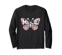 Millie Butterfly - Personalized Cute Name Word Art Long Sleeve T-Shirt