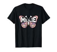 Millie Butterfly - Personalized Cute Name Word Art T-Shirt
