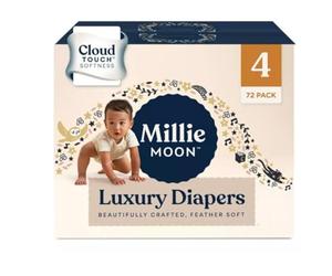 Millie Moon Nappies Sizes 1-6, Couges de Luxe (Size 4-72 Nappies (10-15kg))