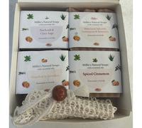 Millies Natural Soaps Gift Set - 4 Soaps With Sisal Bag - One Size, Spiced Cinnamon