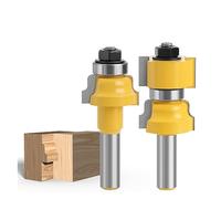 Milling Cutter,2pcs Rail and Stile Router Bit Set, 12mm 12.7mm Shank Window Sash Router Bit Reversible Window Sashand Door Woodworking Milling Cutter (Size : 12.7mm)