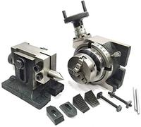 MILLING INDEXING 4"/100 ROTARY TABLE, M6 CLAMP KIT WITH SUITABLE TAILSTOCK (65 MM 3 JAW SELF CENTERING CHUCK