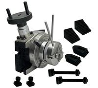 Milling Indexing 4"/ 100 Rotary Table Precision Horizontal Vertical With Suitable M6 Clamp Kit & Small Chuck (With 65 Mm 3 Jaws Self Centering Chuck)