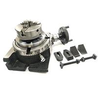 MILLING INDEXING 4"/100 ROTARY TABLE QUALITY PRECISION HORIZONTAL VERTICAL WITH SUITABLE M6 CLAMP KIT & SMALL CHUCK (WITH 65 MM 3 JAWS SELF CENTERING CHUCK)