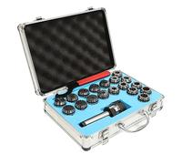 Milling Machine Collet Chuck Set W/18Pcs Spanner&Box Aluminum Alloy Spring Steel, for MT3 ER32 M12 Machine Tool, Hardness 40-50HRC, Clamping Range 2-20mm/0.08-0.79in