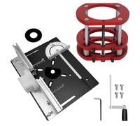Milling Table Insert Plate Set, Router Accessory Set with Router Lift, Mitre Gauge, Face Milling Device, Milling Lift, High-Quality Aluminium, High Compatibility, Practical Tools