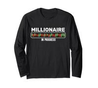 Millionaire in Progress - Trader Trading Distressed Design Long Sleeve T-Shirt