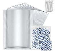 Millionka 50 Pack 1 Gallon Mylar Bags for Food Storage with Oxygen Absorbers for Rice, Grains, Coffee Beans and Emergency Long Term Food Storage, (BDG-A)