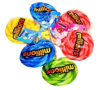 Millions Giant Lollipops Variety Pack - 2 Bubblegum, 2 Strawberry, 1 Apple, 1 Banana Flavors - Pack of 6