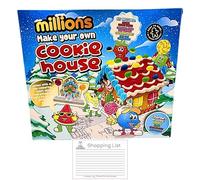 Millions Make Your Own Cookie House Kit - 493g with Gifty Goodness Shopping List | Fun DIY Christmas Activity, Festive Baking Gift Set & Family Treat