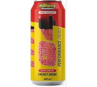 Millions Strawberry Zero Sugar Energy Drink 500ml (Pack of 12) Delicoius And Tasty "A symphony of flavors"