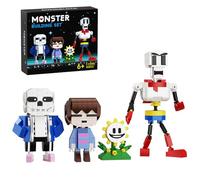 Millionspring Building Kit 4 in 1 Figure Building Toy San Papyrus Frisk Flowey Character Figure Toy Gift for Video Game Fans 592PCS