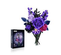 Millionspring Purple Rose Bouquet Building Set Purple Artificial Roses Gifts for Her on Birthday, Anniversary, Mother's Day, Halloween, Christmas, Home Decor