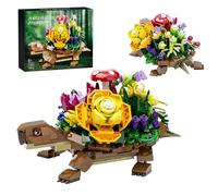 Millionspring Turtle Animal Toy Building Set Age 6+,Sea Turtle with Planter Flower Pots Building Block,Fun Build for Adults Kids Ages 7 8 9+ Valentines Day Birthday Gift for Boys Girls(509Pcs)