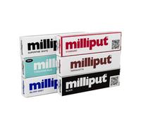 Milliput 6 Colour Epoxy Putty Pack 113G Each - Standard, Silver Grey, White, Terracotta, Blue & Black Repair Filler Set