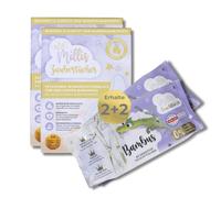 Millis Starter Set - 2 x 25 Magic Wipes + 2 x 60 Wet Wipes - Gentle Care for Sensitive Baby Skin - Ideal for Nappy Dermatitis - No Irritating Additives - For Changing Table and on the Go