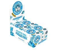 Milliways Peppermint Chewing Gum, Plastic Free, Sugar Free, Aspartame Free, Natural | 12 Packs of 10 Pieces (120 Pieces Total) | Xylitol, Plant-Based, Biodegradable