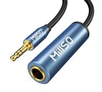 MillSO Jack Adaptor 3.5 mm to 6.35 mm TRS 1/4 to 1/8 Stereo Audio Aux Adapter Cable with 24K Gold-Plated Contacts for Headphones, Speakers and Piano - 20 cm